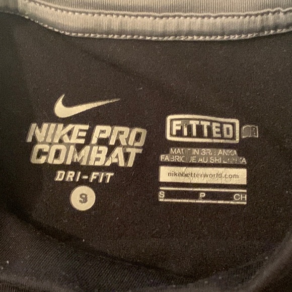 Nike Pro Combat Dri-Fit Fitted Long Sleeve Mens Black Shirt Size Small - Picture 5 of 8